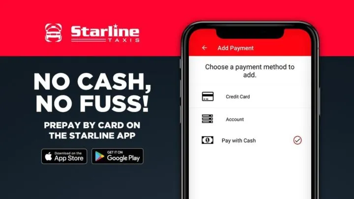 Starline Taxis Cheltenham vehicle accepting card and contactless payments